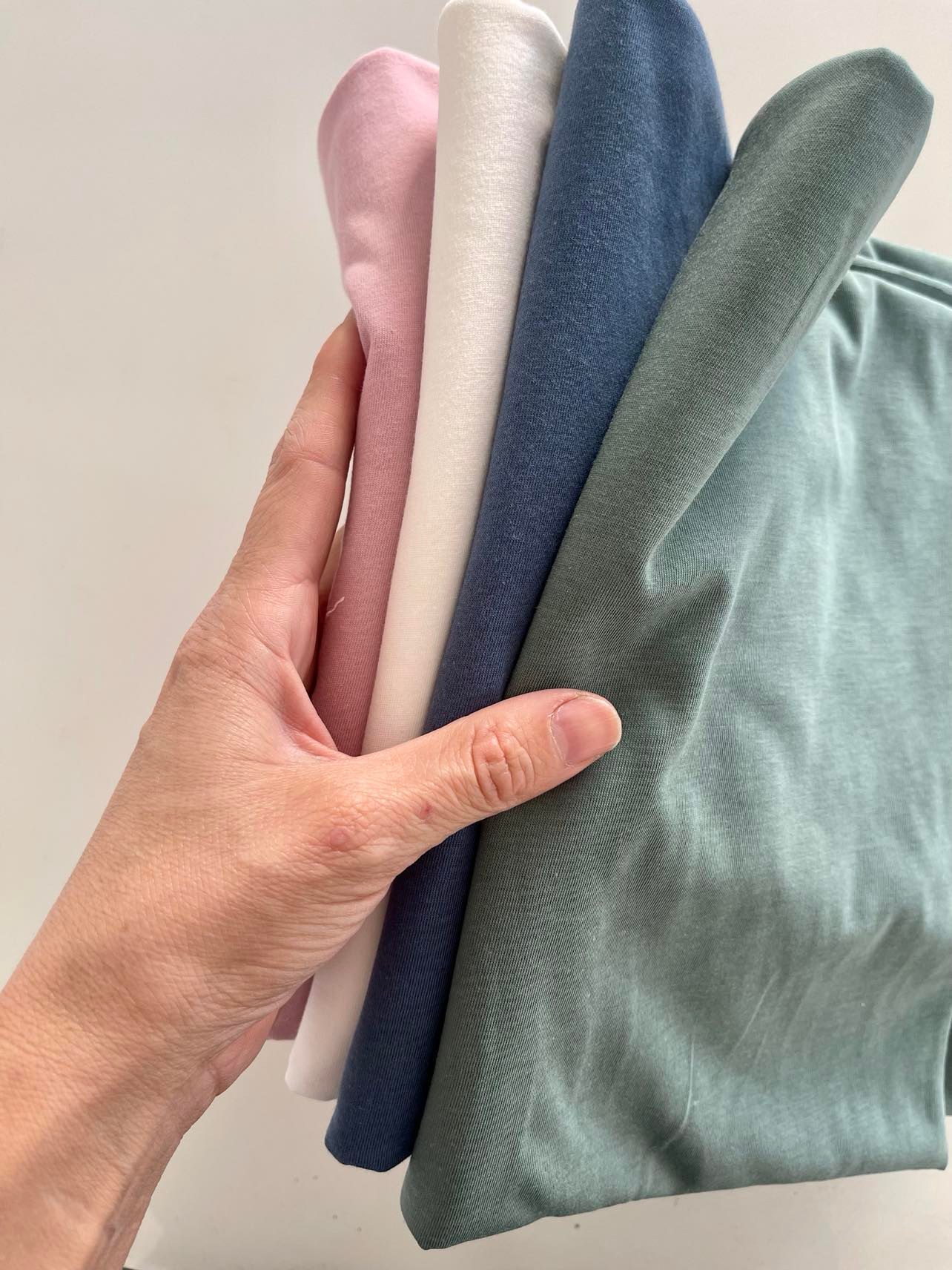 Set de 4 telas de tejido de punto 100% algodón - Imagen 3