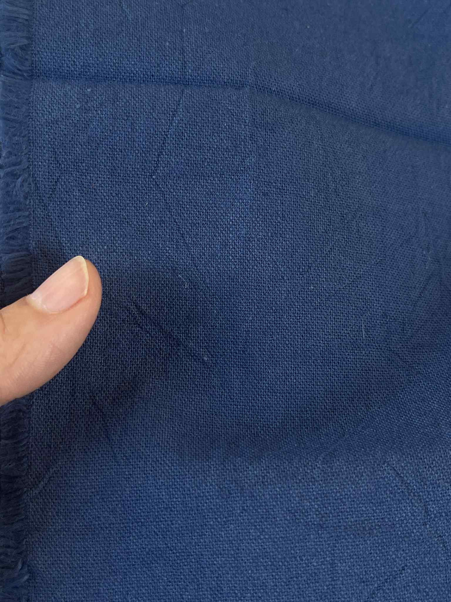 Lino algodón índigo japonés acabado imperfecto de Kokka (colección denim)