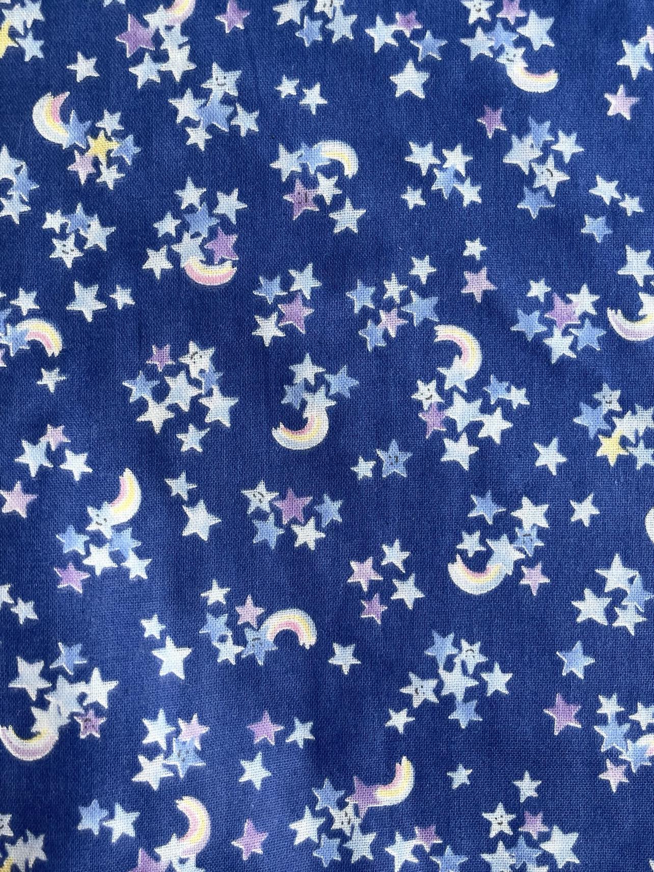 Gasa doble o muselina de estrellitas fondo azul - Imagen 2
