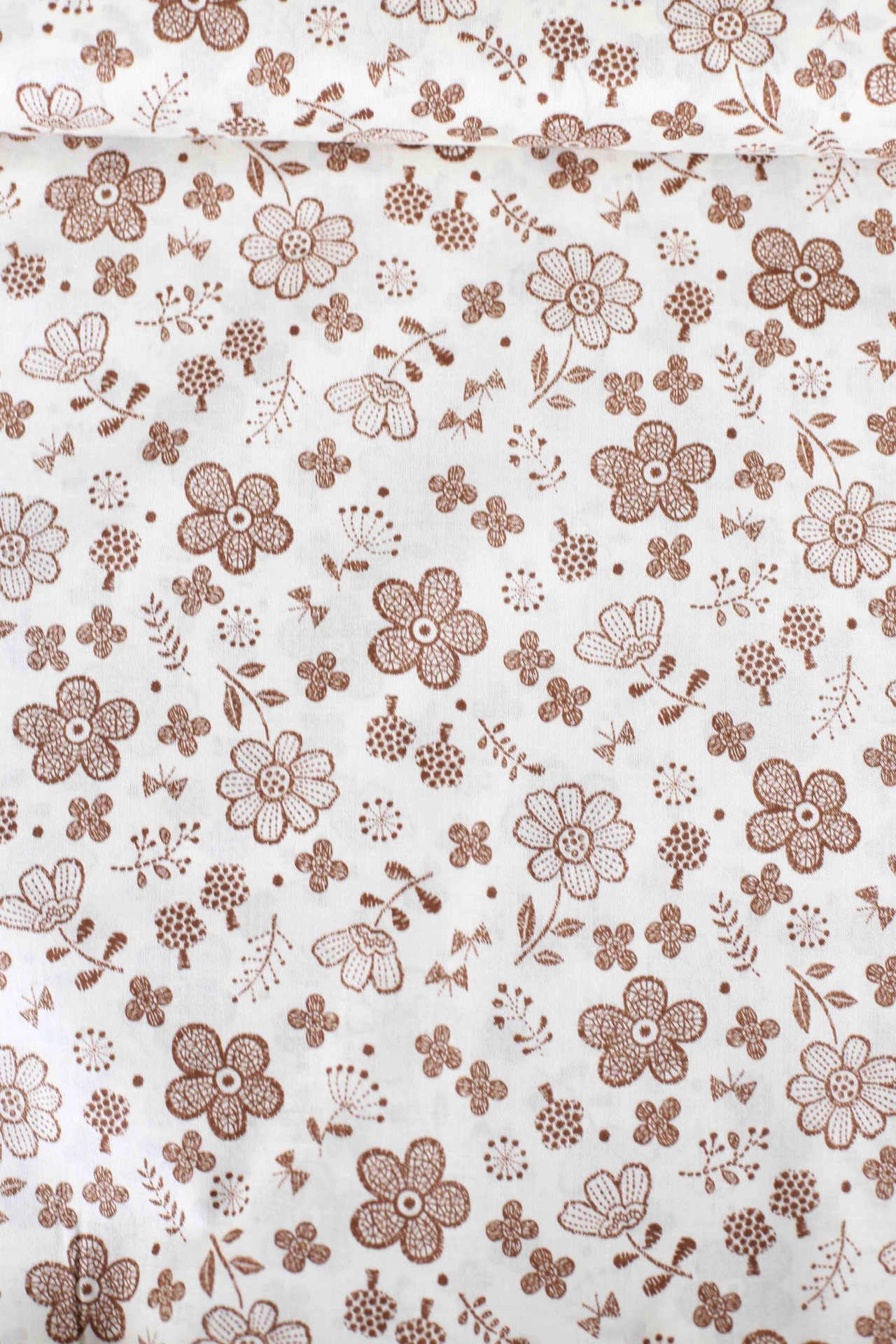 Algodón floral crema y café - Imagen 3