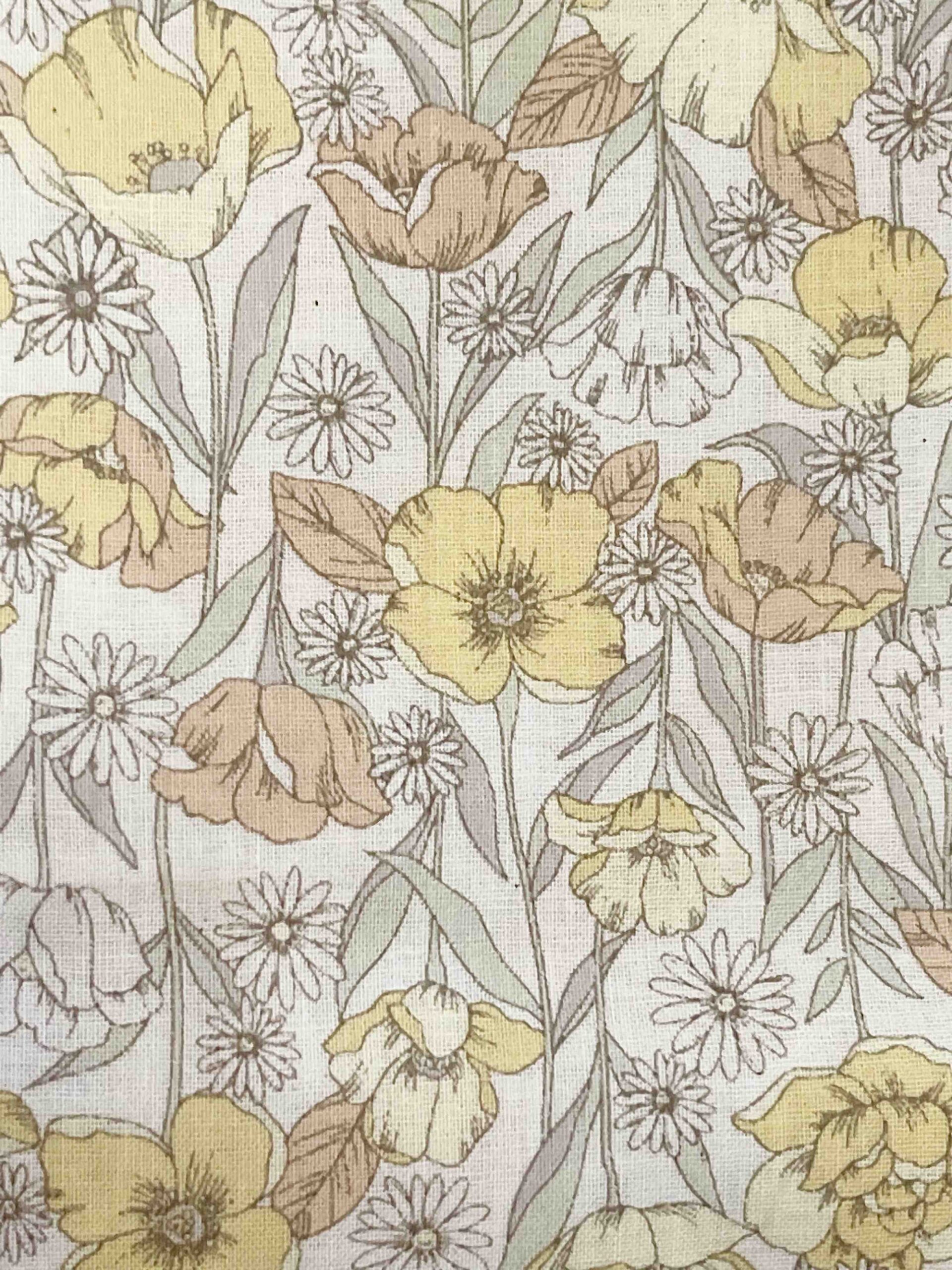 Algdón de flores amarillas 100% algodón de Kokka Japan - Imagen 2