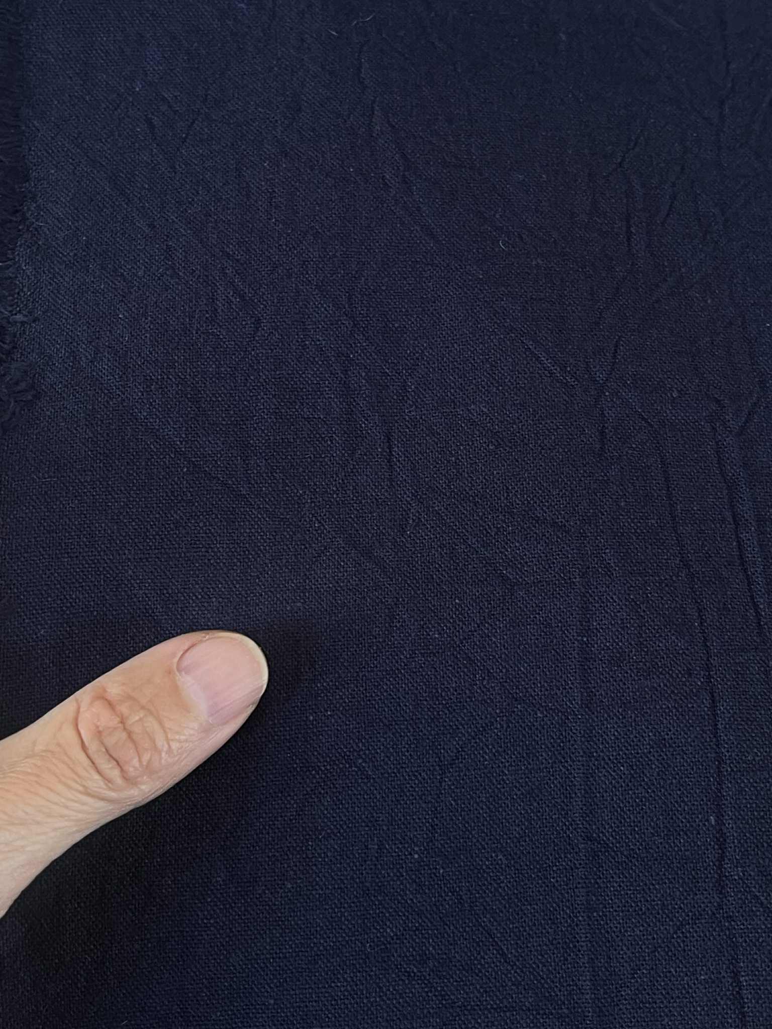 Lino algodón azul japonés acabado imperfecto de Kokka (colección denim) - Imagen 3