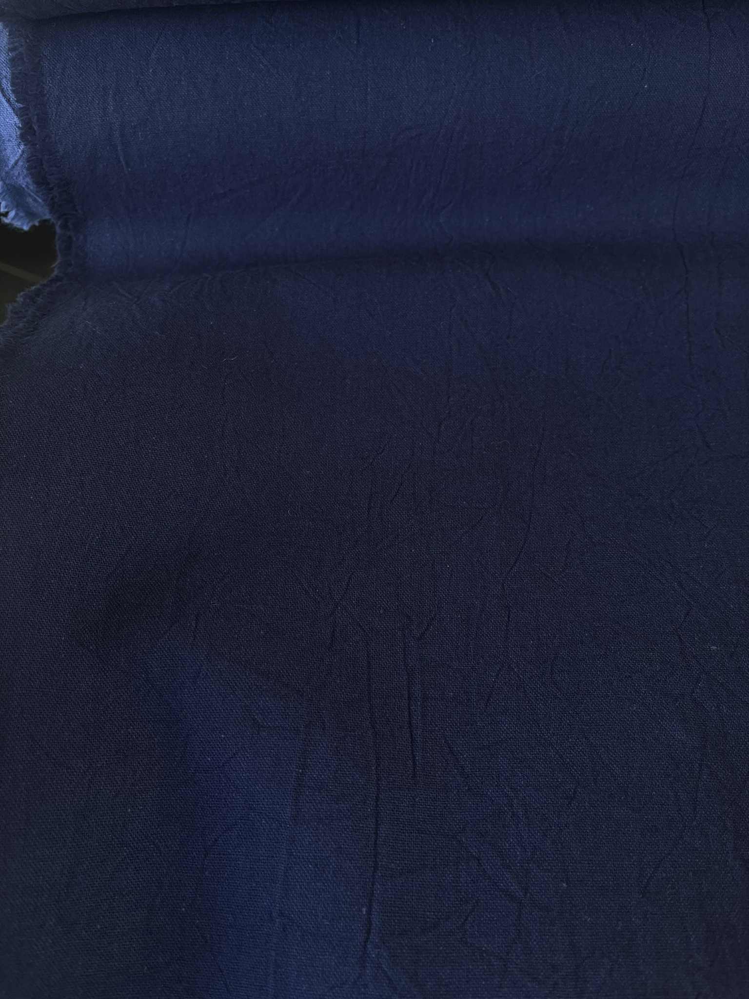 Lino algodón azul japonés acabado imperfecto de Kokka (colección denim) - Imagen 2