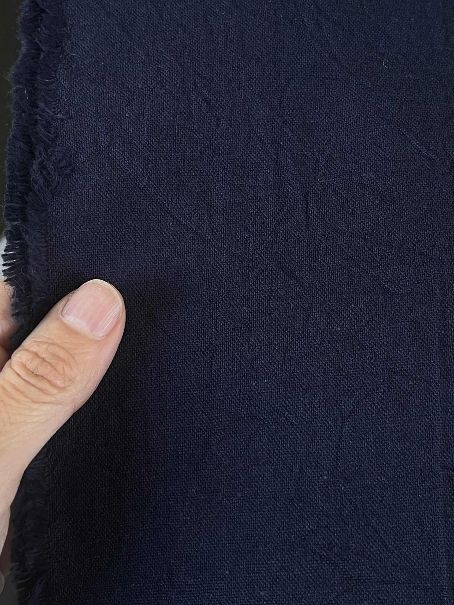 Lino algodón azul japonés acabado imperfecto de Kokka (colección denim) - Imagen 4