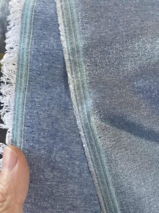Chambray de algodón Denim con acabado plateado