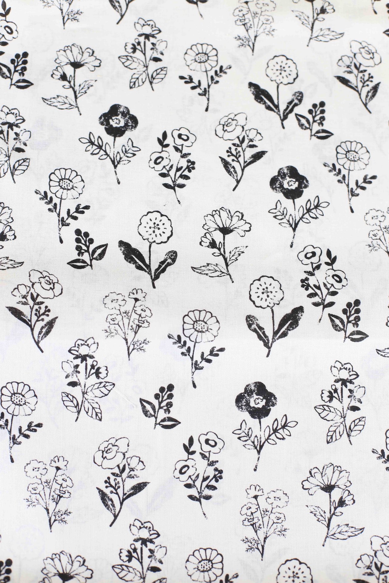 Algodón floral crema y negro - Imagen 2
