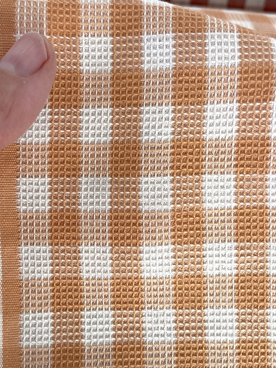 Cuadrillé 100% algodón baby waffle naranjo canela - Imagen 2