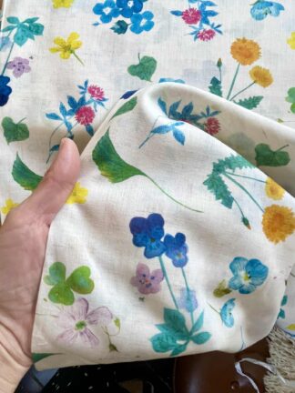 Lino algodón japonés de flores Nani Iro