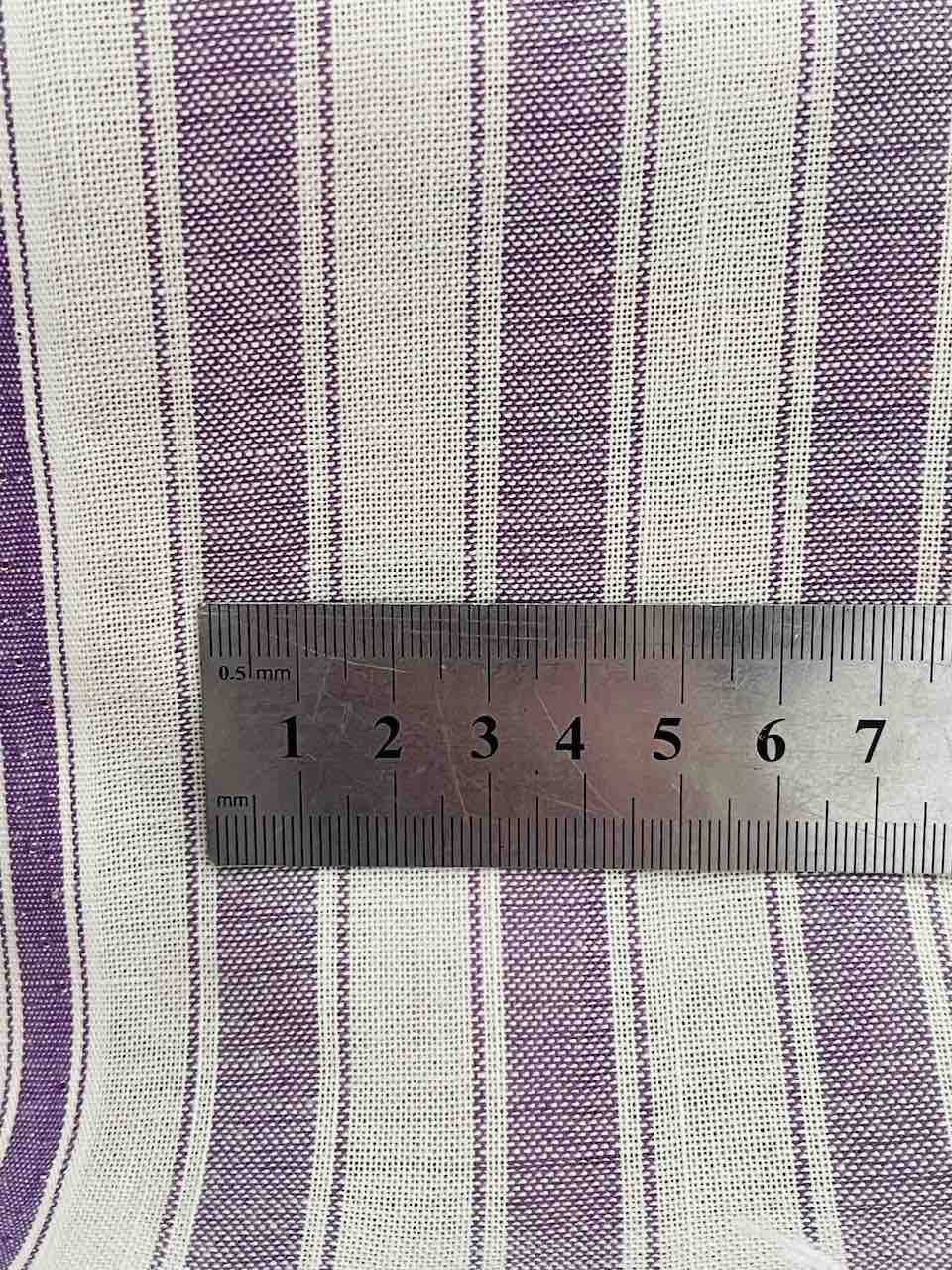 Lino lookalike 100% algodón lila con rayas - Imagen 2
